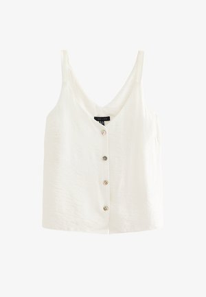 New Look, OFF WHITE BUTTON FRONT V-NECK CAMI TOP - Blouse - off white