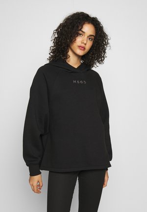 LOOPBACK DRAWSTRING HOODY - Bluza z kapturem - black