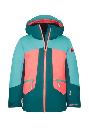 TROLLKIDS, GIRLS RAULAND JACKET - Hardshelljacke - midnight petrol dusty teal coral pink