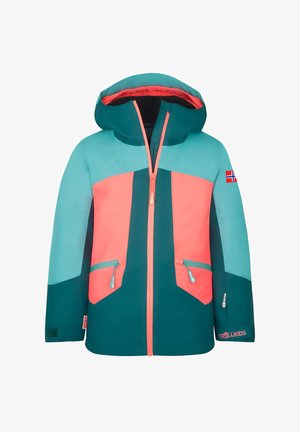 TROLLKIDS, GIRLS RAULAND JACKET - Hardshell jacket - midnight petrol dusty teal coral pink
