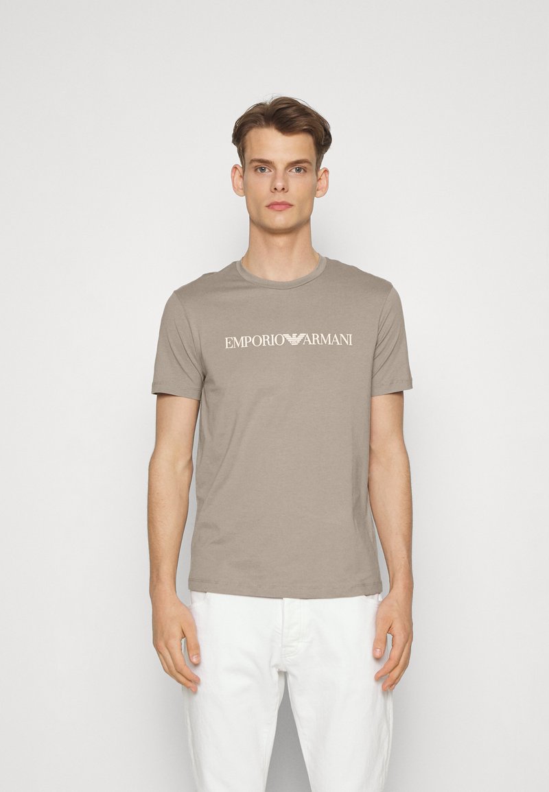 Emporio Armani Nyomott mintás póló - beige