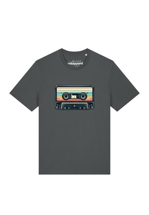 watapparel, RETRO KASSETTE - T-shirt print - anthracite