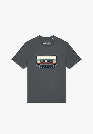 watapparel, RETRO KASSETTE - T-shirt print - anthracite