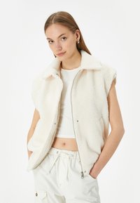 ZIPPER DETAIL PLUSH  - Bodywarmer - white
