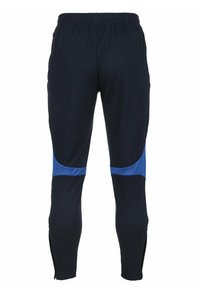 Marineblaue Sporthose mit blauen Netzakzenten und elastischem Bund. Mit tapered Beinen und Reißverschlüssen am Knöchel für eine verstellbare Passform.