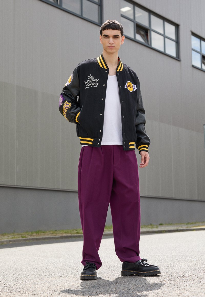 Shop Mitchell & Ness Los Angeles Lakers Letterman Hoodie In Black - Fast Shipping & Easy Returns