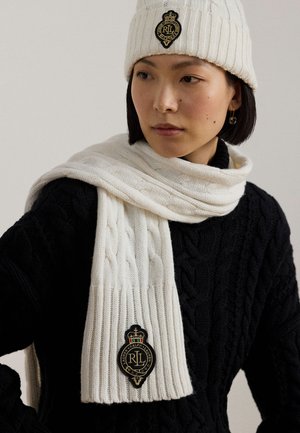 Lauren Ralph Lauren CREST PATCH CABLE KNIT SCARF - Sjal - cream