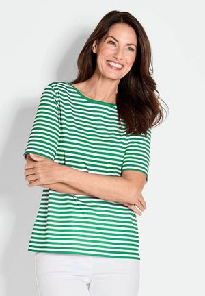 GOLDNER T-shirt imprimé - green white striped