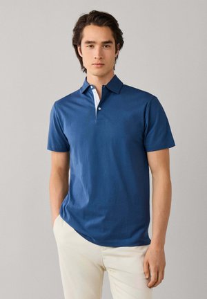 Hackett London, HACKETT LONDON POLO SHIRT JERSEY WOVEN TRIM - Poloshirt - airforce blue