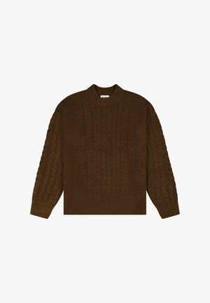 Wrangler LONG SLEEVE CABLE REGULAR FIT - Jersey de punto - mahogany heather