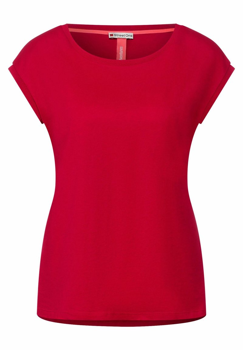 Damen T-Shirts | Street One RIPPDETAILS T-Shirt basic rot/rot-metallic - HH90145 Damen T-Shirts | Street One RIPPDETAILS T-Shirt basic rot/rot-metallic - HH90145