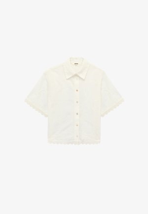 Koton, BRODERIE FLORAL SHIRT. - Button-down blouse - off-white