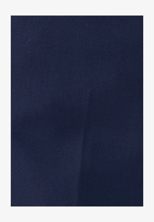 Dark blue fabric with a subtle vertical crease and fine texture visible across the surface.