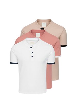 SET OF 3 - T-Shirt basic - white beige rose