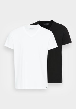 Lee V NECK 2 PACK  - Camiseta básica - black/white