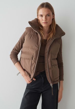 REGULAR FIT QUILTED REVERSIBLE NORMALE PASSFORM - Bodywarmer - cocoa