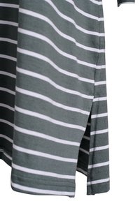 Tunic a righe in verde scuro e bianco, con una fessura laterale, realizzata in morbido cotone e con maniche corte per un fit rilassato.