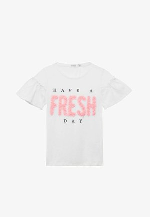 ETTERING AND EMBROIDERY - T-shirt con stampa - bianco