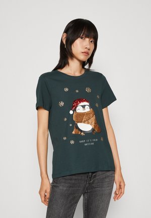 ONLY ONLXMAS LIFE CHRISTMAS  - Camiseta estampada - green