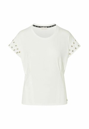 LIU JO, LIU JO T-SHIRT WITH DECORATIVE EYELETS - Camiseta estampada - off-white