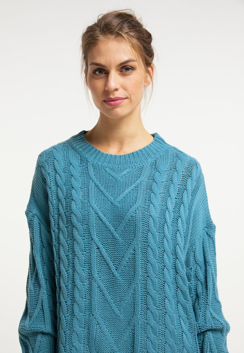 Damen Strickjacken | usha Strickpullover türkis - JX47919 Damen Strickjacken | usha Strickpullover türkis - JX47919