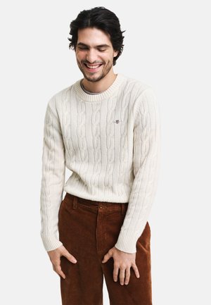 CABLE C-NECK - Jersey de punto - cream