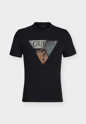 Guess, SS CN GUESS TRIANGLE TEE - T-shirt imprimé - jet black