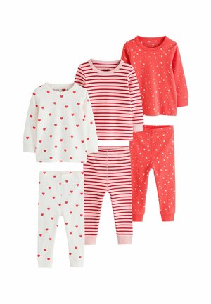 Next, REGULAR FIT - HEART PRINT SNUGGLE PYJAMAS 3 PACK SET - Nattøj sæt - red ecru