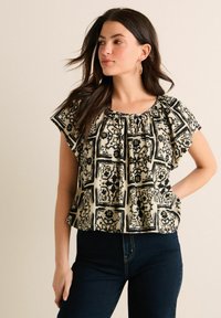 Next - TEXTURED FLUTTER SLEEVE - REGULAR FIT - Blusa - mono tile print Imagen en miniatura 1