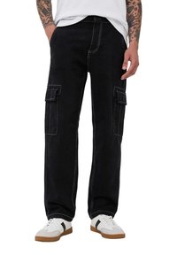 Terranova OVER CON CUCITURE CONTRASTO - Pantaloni cargo - nero