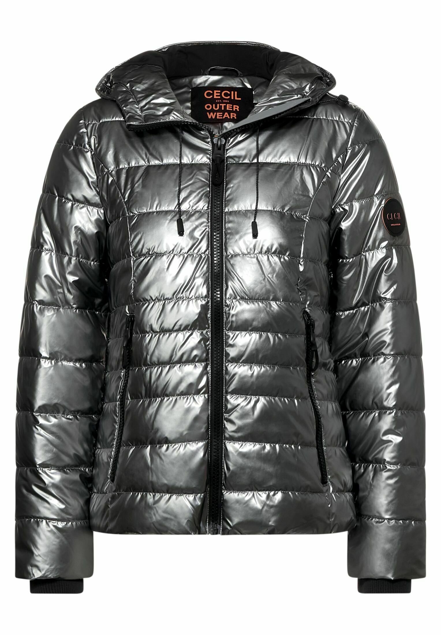 metallic silver winter jacket