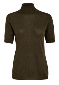 MILIMA ROLL NECK KNIT - Lihtne T-särk - slate brown lurex