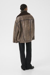 Gestuz SHEARLY JACKET - Usnjena jakna - dark brown vintage