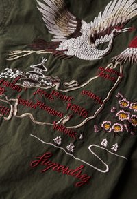 Superdry & Co EMBROIDERED - Cargobroek - surplus goods olive green