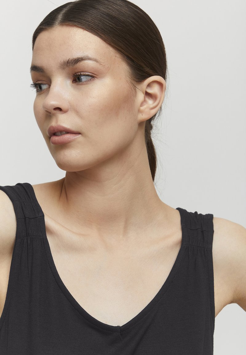 Damen T-Shirts | b.young BYUSILIA Top black/black denim - QG00754 Damen T-Shirts | b.young BYUSILIA Top black/black denim - QG00754