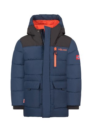 TROLLKIDS, KIDS TORSVAG PARKA - Wintermantel - mystic blue/black/flame orange