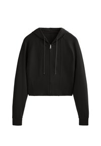SOFT TOUCH FITTED CROP - Zip-up sweatshirt - black