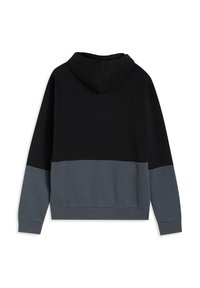 Felpa con cappuccio con design a blocchi di colore, nera nella parte superiore e grigia in quella inferiore. Realizzata in un tessuto morbido e strutturato.