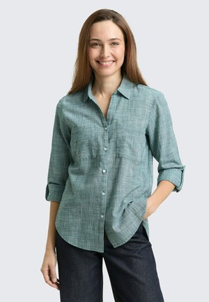 WITH SLUB STRUCTURE - Hemdbluse - deep meadow green
