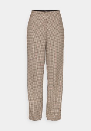 Vero Moda VMRILLA STRAIGHT CHECK PANTS - Pantalon classique - beige