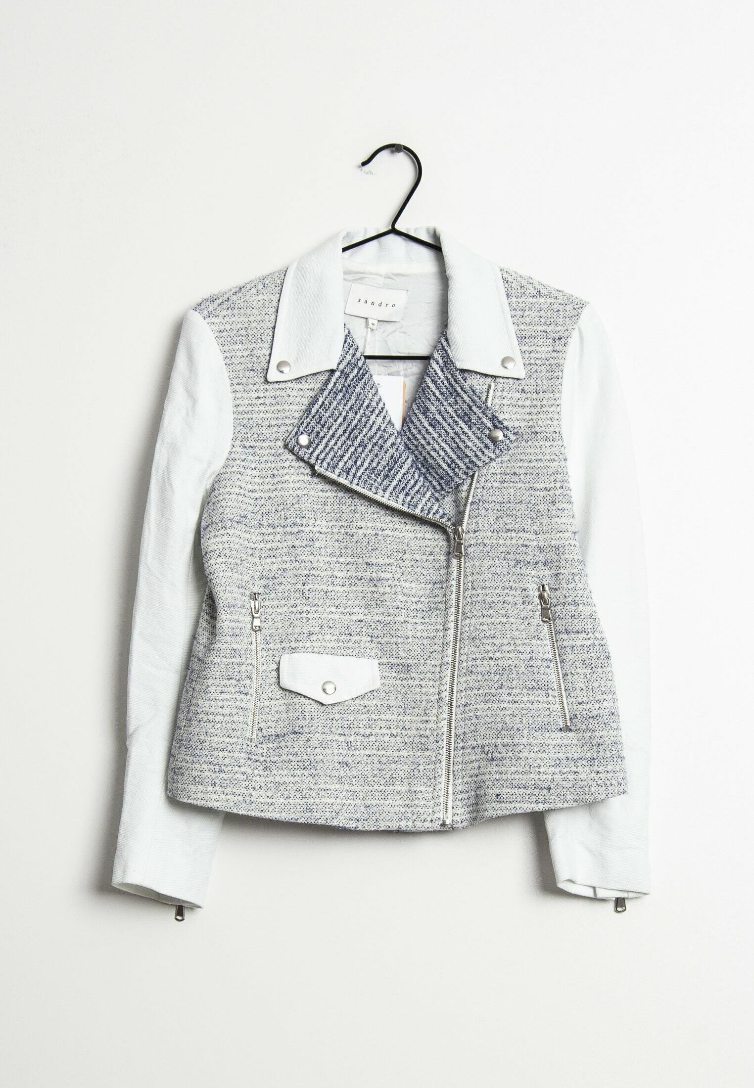 sandro white leather jacket