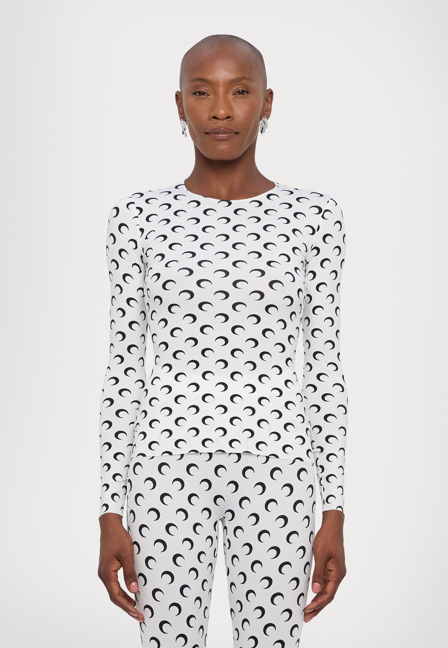 MARINE SERRE MOON CREWNECK - Long sleeved top - optical white 