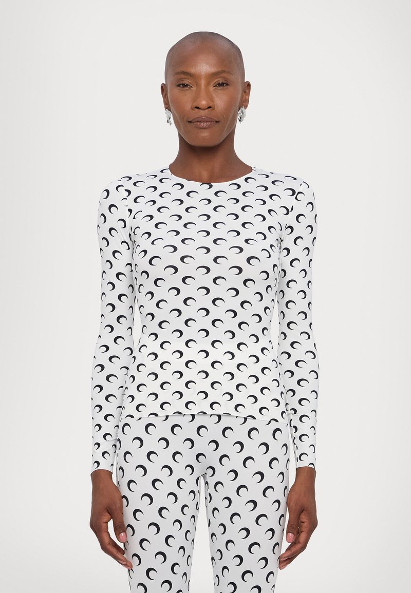 MARINE SERRE - MOON CREWNECK - Camiseta de manga larga - optical white, Ampliar