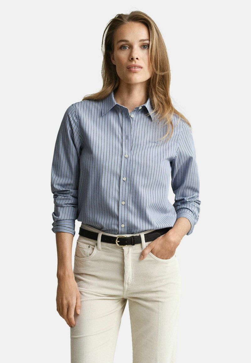 GANT REG CLASSIC POPLIN STRIPED - Košilová halenka - faded denim