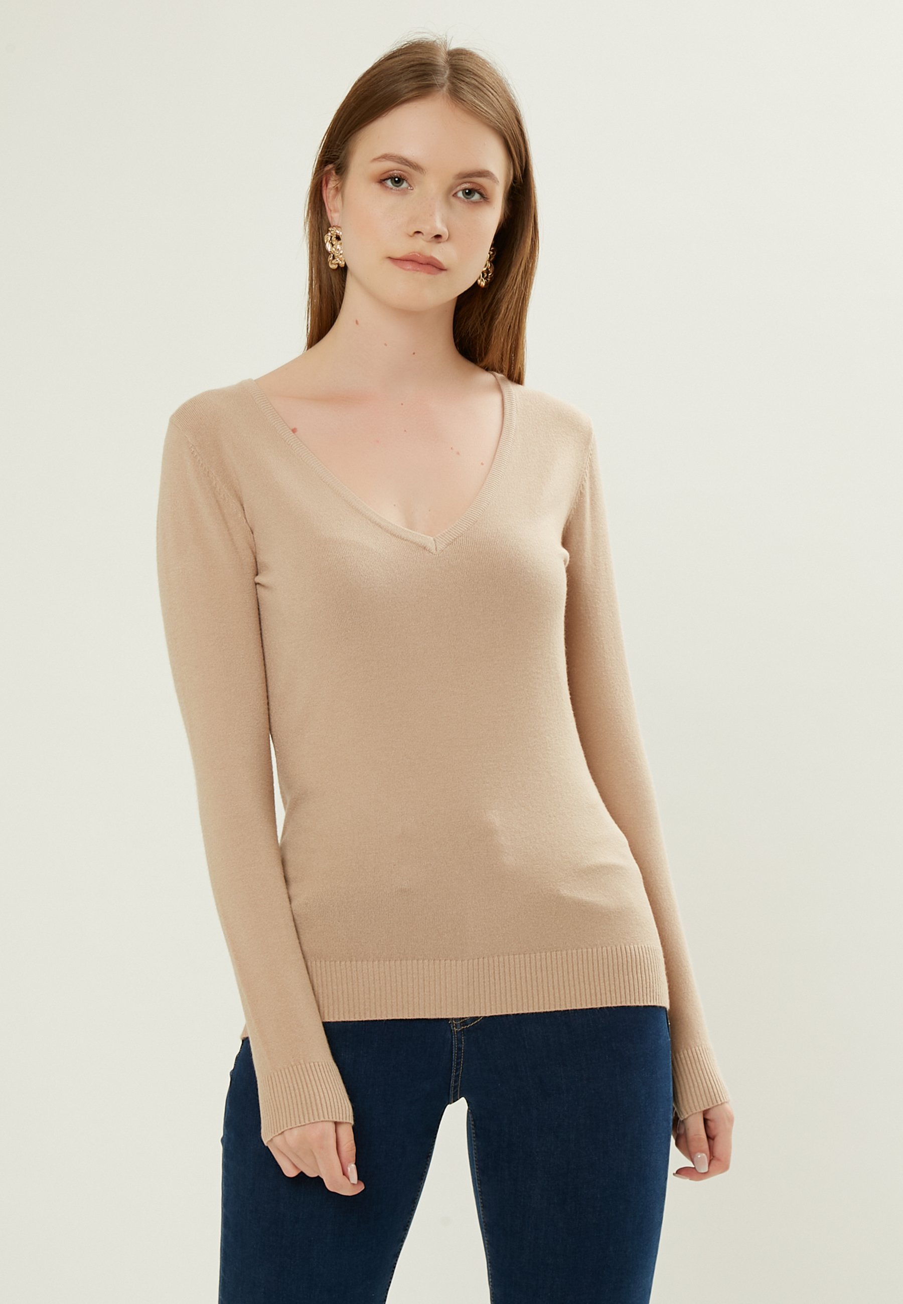 INFLUENCER V-NECK - Trui - beige - Zalando.nl