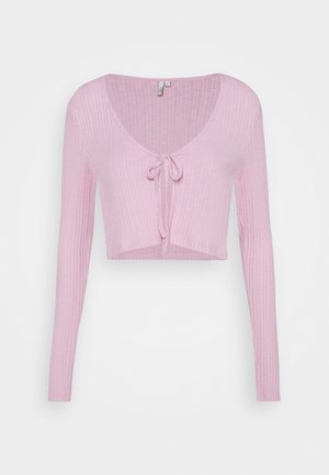 TIE FRONT - Chaqueta de punto - pink