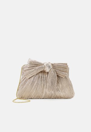 RAYNE PLEATED FRAME CLUTCH WITH BOW - Clutch - champagne