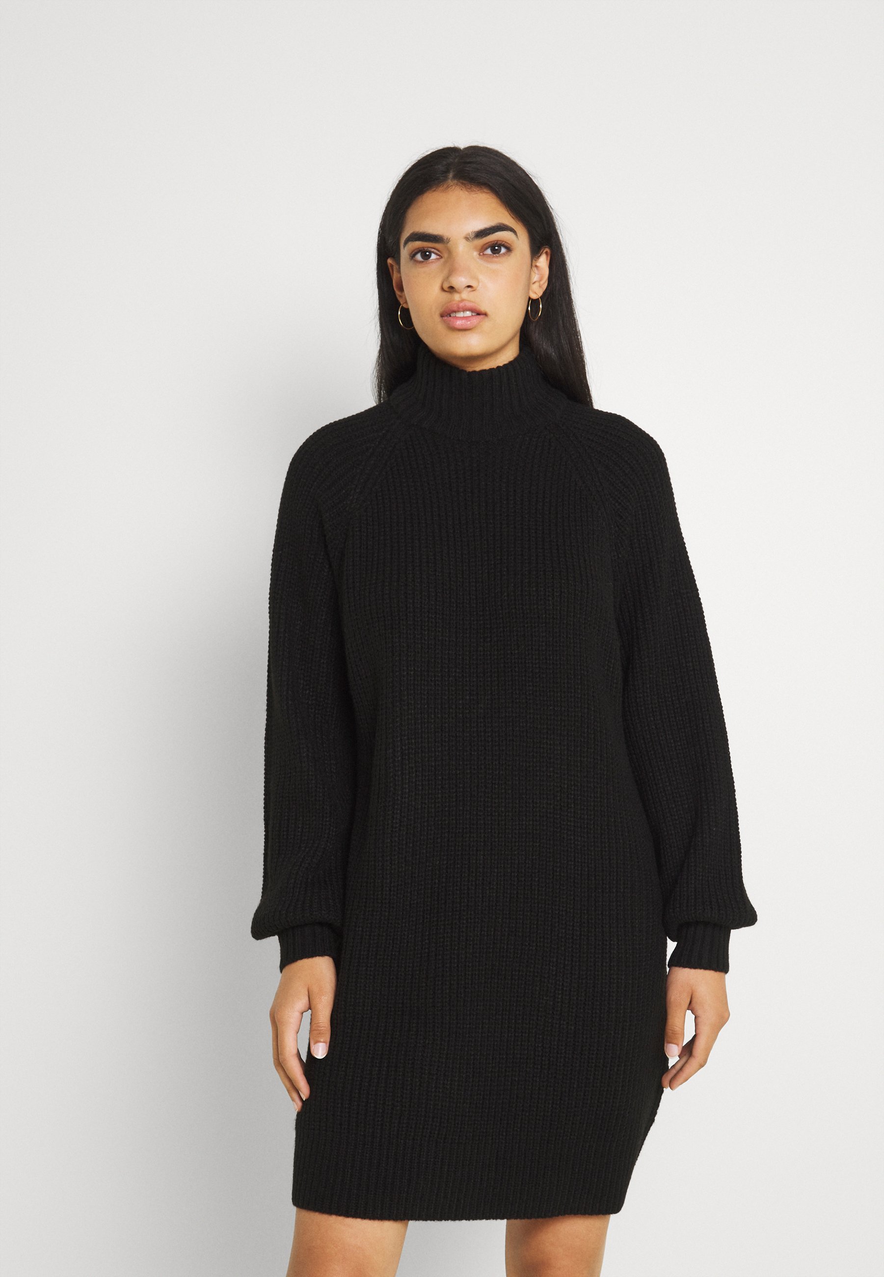 Black Roll Neck Knit Dress