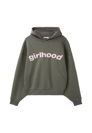 Stradivarius, PRINTED TEXT HOODIE - Sweat à capuche - mottled green