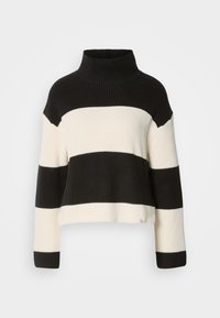 CHUNKY LOOSE HIGH NECK SWEATER - Striktrøje - black combo